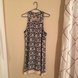 Gorgeous Damask Print Racerback Dress